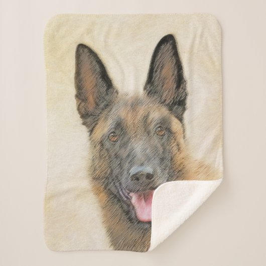 Belgisch Malinois Malerei - Niedliche Original Hun Sherpadecke (Vorderseite)