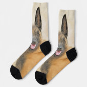 Belgisch Malinois Malerei - Niedliche Original Hun Socken (Linkes Detail)