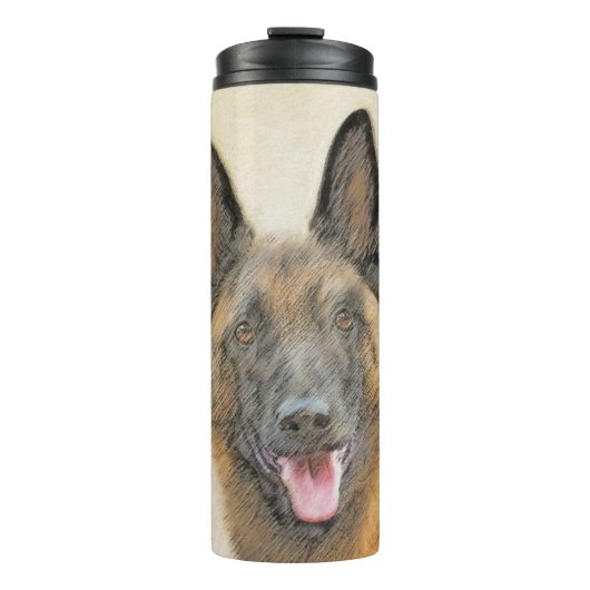 Belgisch Malinois Malerei - Niedliche Original Hun Thermosbecher (Vorderseite)