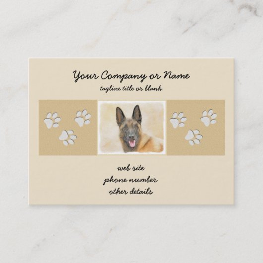 Belgisch Malinois Malerei - Niedliche Original Hun Visitenkarte (Vorderseite)