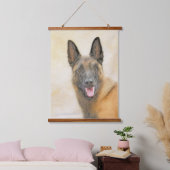 Belgisch Malinois Malerei - Niedliche Original Hun Wandteppich Mit Holzrahmen (Schlafzimmer)