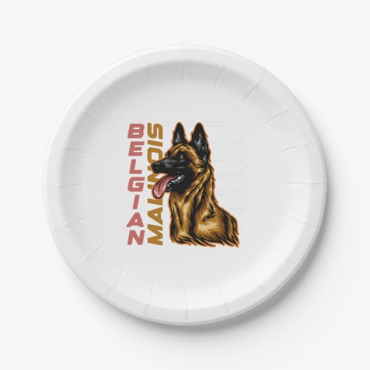 Belgisch Malinois Pappteller (Vorderseite)
