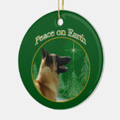 Belgisch Malinois Peace Keramik Ornament (Links)