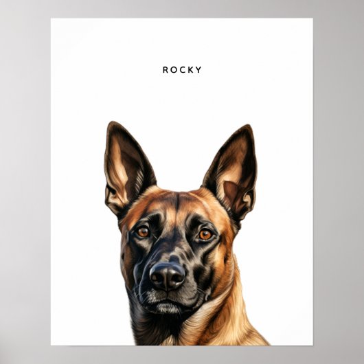 Belgisch Malinois Personalisiert Print Poster (Vorne)
