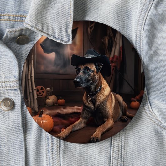 Belgisch Malinois Pumpkins Halloween Beängstigend Button (Beispiel)