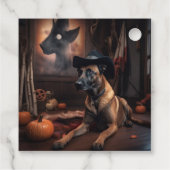 Belgisch Malinois Pumpkins Halloween Beängstigend Geschenkanhänger (Rückseite)