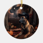 Belgisch Malinois Pumpkins Halloween Beängstigend Keramik Ornament (Vorne)