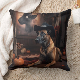 Belgisch Malinois Pumpkins Halloween Beängstigend Kissen