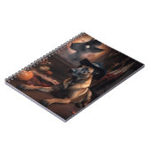 Belgisch Malinois Pumpkins Halloween Beängstigend Notizblock (Linke Seite)