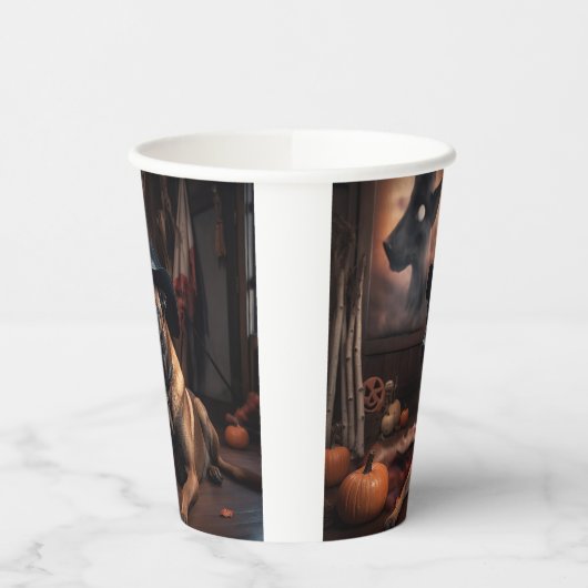 Belgisch Malinois Pumpkins Halloween Beängstigend Pappbecher (Links)