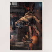 Belgisch Malinois Pumpkins Halloween Beängstigend Puzzle (Vertikal)