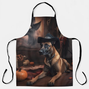 Belgisch Malinois Pumpkins Halloween Beängstigend Schürze