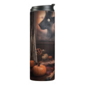 Belgisch Malinois Pumpkins Halloween Beängstigend Thermosbecher (Nach links gedreht)