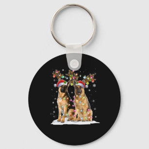 Belgisch Malinois Reindeer Hat Santa Christmas Lig Schlüsselanhänger