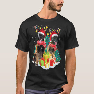 Belgisch Malinois Reindeer Hat Santa Christmas Lig T-Shirt