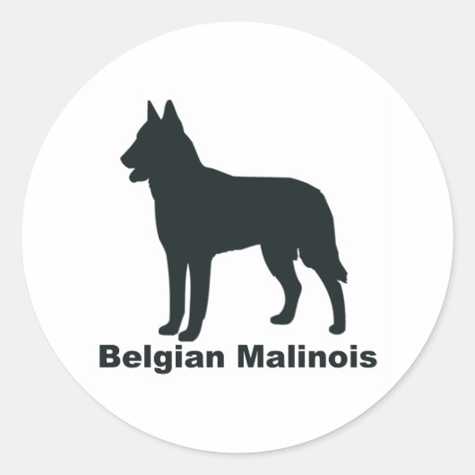 Belgisch Malinois Runder Aufkleber (Vorderseite)
