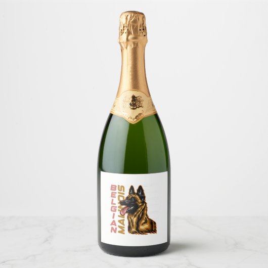 Belgisch Malinois Schaumweinetikett (Vorderseite)