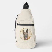 Belgisch Malinois Shepherd Mahogany Malerei Art Crossbody Bag (Vorderseite)