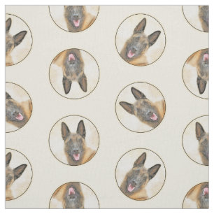 Belgisch Malinois Shepherd Mahogany Malerei Art Stoff