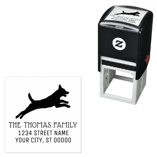 Belgisch Malinois Silhouette Name Anschrift Permastempel (Beispiel)