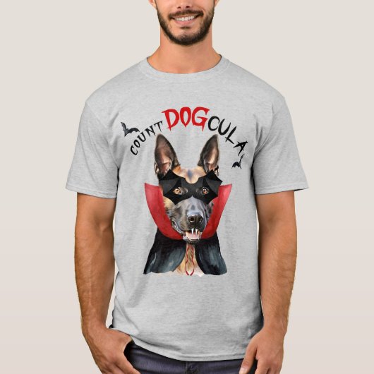 Belgisch Malinois Vampire Dog Funny Halloween T-Shirt (Vorderseite)