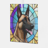 Belgisch Malinois ‚verklebtes Glas‘ Ornament Aus Glas (Vorderseite links)