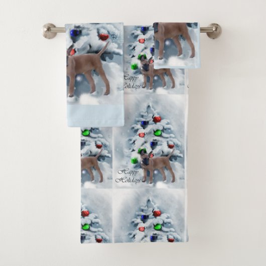 Belgisch Malinois Weihnachten Badhandtuch Set (Insitu)
