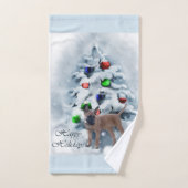 Belgisch Malinois Weihnachten Badhandtuch Set (Handtuch)