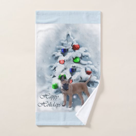Belgisch Malinois Weihnachten Badhandtuch Set (Handtuch)