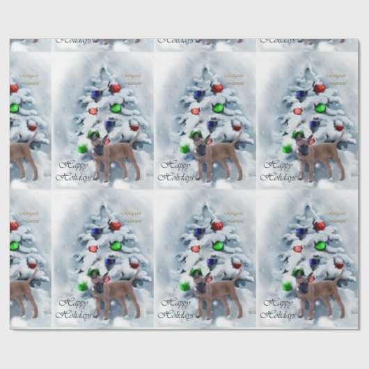 Belgisch Malinois Weihnachten Geschenkpapier (Flach)