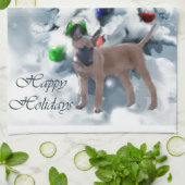 Belgisch Malinois Weihnachten Geschirrtuch (Gefaltet)