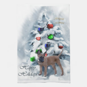Belgisch Malinois Weihnachten Geschirrtuch