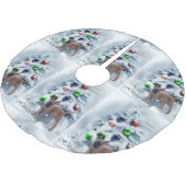 Belgisch Malinois Weihnachten Polyester Weihnachtsbaumdecke (Schrägansicht)