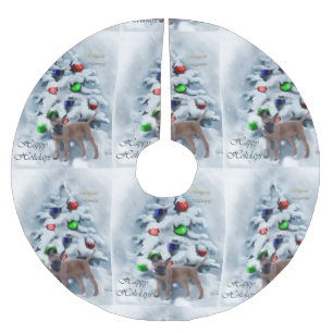 Belgisch Malinois Weihnachten Polyester Weihnachtsbaumdecke