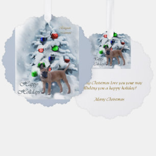 Belgisch Malinois Weihnachtsgeschenke Ornament Karte