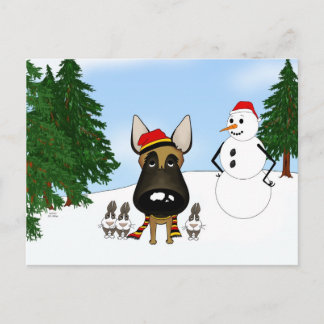 Belgisch Malinois Winter Snow Postkarte