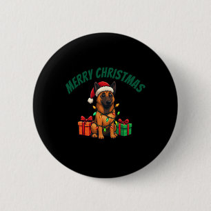 Belgisch Malinois zu Weihnachten verkleidet Button