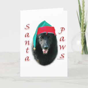Belgisch Sheepdog Santa Paws Feiertagskarte