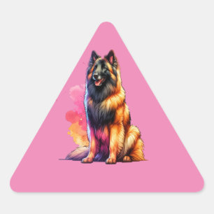 Belgisch Tervuren Dog Dreieckiger Aufkleber