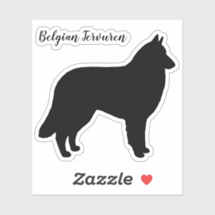 Belgisch Tervuren Dog Silhouette Vinyl Sticker