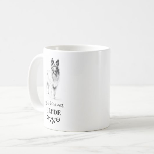 Belgisch Tervuren Life ist besser mit Custom Dog N Kaffeetasse (Vorderseite Links)