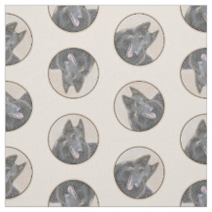 Belgisch Tervuren Shepherd Fawn Painting Dog Art Stoff