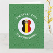 Belgische Angel-Weihnachtsflagge Personalisiert Karte (Gelbe Blume)