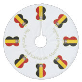 Belgische Angelflagge Weihnachten Fleece Weihnachtsbaumdecke (Vorderseite)