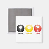 Belgische Bier-Icons Magnet (Vorderseite/Rückseite)