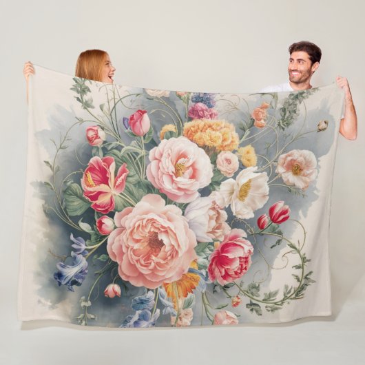 Belgische Blumengestalt Fleecedecke (Beispiel)