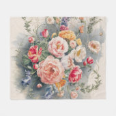 Belgische Blumengestalt Fleecedecke (Vorderseite (Horizontal))