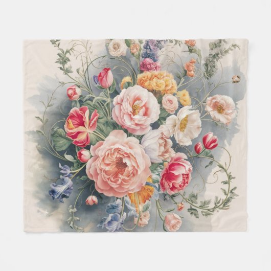 Belgische Blumengestalt Fleecedecke (Vorderseite (Horizontal))