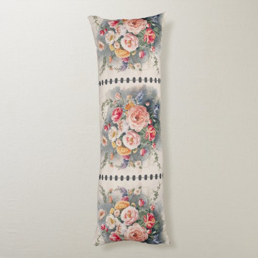 Belgische Blumengestelle Body Pillow Seitenschläferkissen (Rückseite (Vertikal))