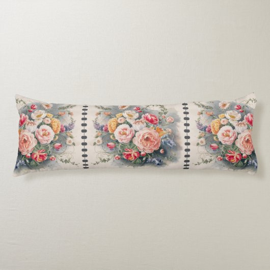 Belgische Blumengestelle Body Pillow Seitenschläferkissen (Vorderseite)
